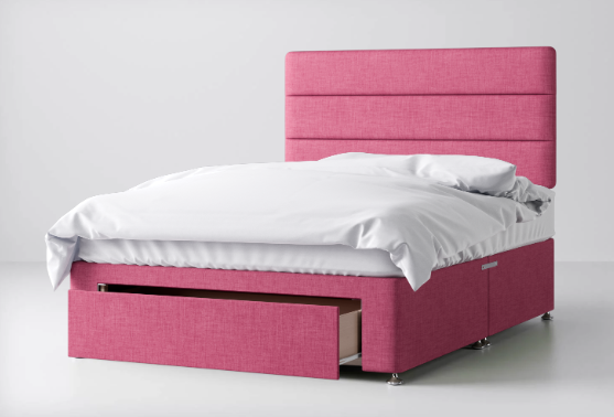 Divan Bed In Multiple Colours with End Drawer