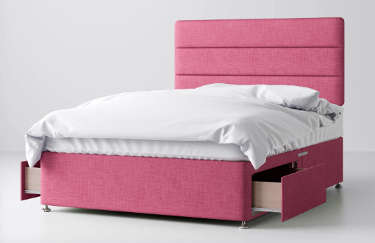 Divan Bed In Multiple Colours with 2 Drawers either Side