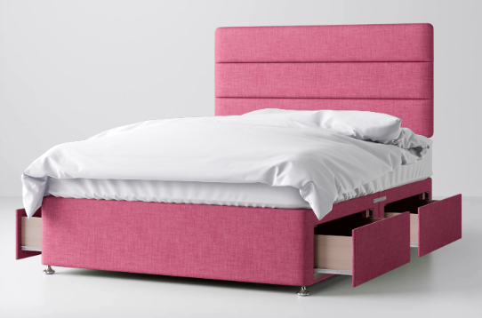 Divan Bed In Multiple Colours with 4 Drawers