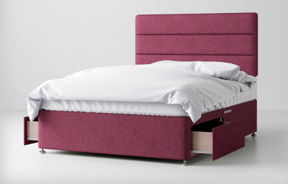 Divan Bed In Multiple Colours with 2 Drawers either Side