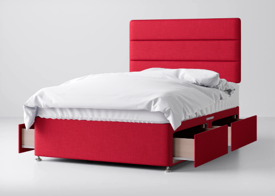 Divan Bed In Multiple Colours with 4 Drawers