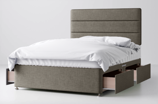 Divan Bed In Multiple Colours with 4 Drawers