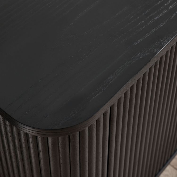 Louis Black Fluted TV Unit