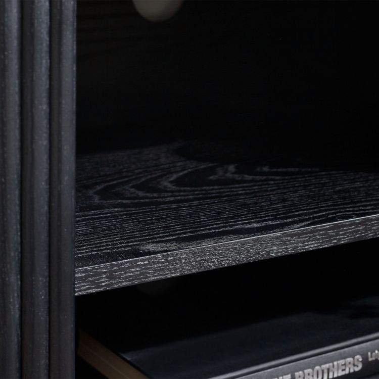 Louis Black Fluted TV Unit