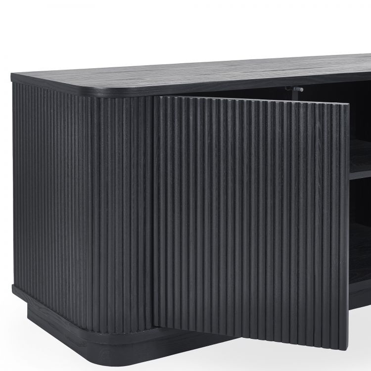 Louis Black Fluted TV Unit