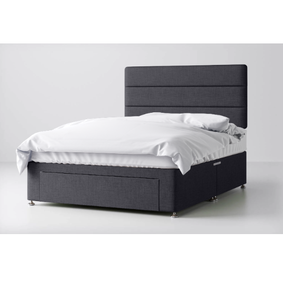 Divan Bed In Multiple Colours with End Drawer