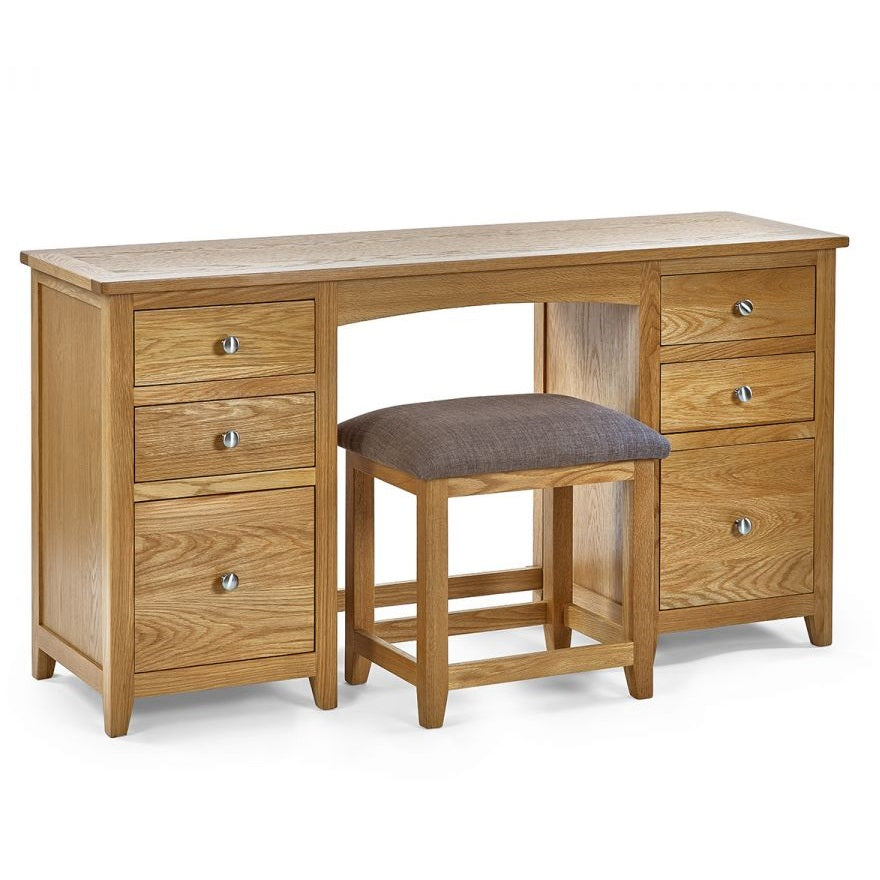 Mallory Twin Pedestal Dressing Table with Stool