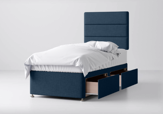 Divan Bed In Multiple Colours with 2 Drawers Same Side