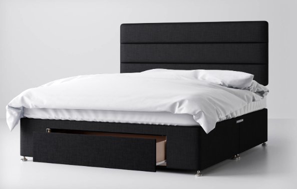 Divan Bed In Multiple Colours with End Drawer