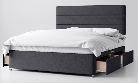 Divan Bed In Multiple Colours with 4 Drawers
