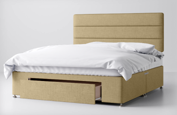 Divan Bed In Multiple Colours with End Drawer