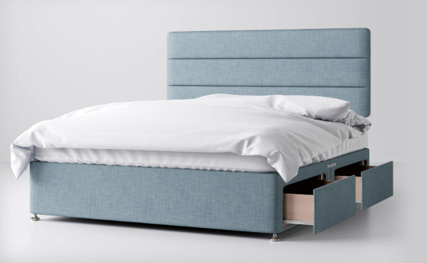 Divan Bed In Multiple Colours with 2 Drawers Same Side