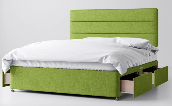 Divan Bed In Multiple Colours with 4 Drawers