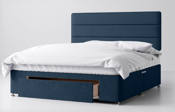 Divan Bed In Multiple Colours with End Drawer