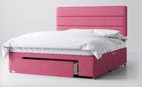 Divan Bed In Multiple Colours with End Drawer