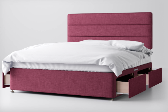 Divan Bed In Multiple Colours with 4 Drawers