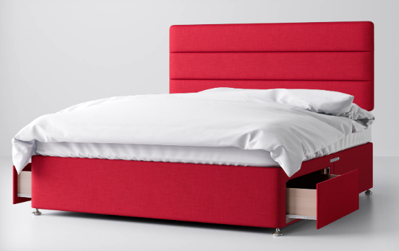Divan Bed In Multiple Colours with 2 Drawers either Side