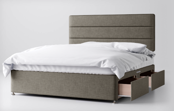 Divan Bed In Multiple Colours with 2 Drawers Same Side