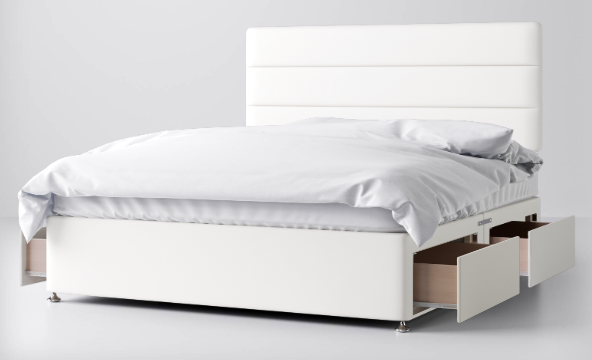 Divan Bed In Multiple Colours with 4 Drawers