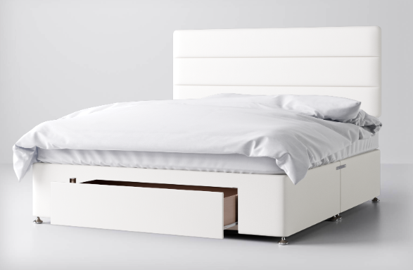 Divan Bed In Multiple Colours with End Drawer