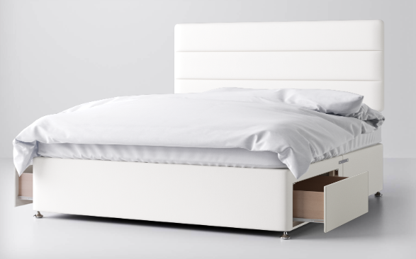 Divan Bed In Multiple Colours with 2 Drawers either Side