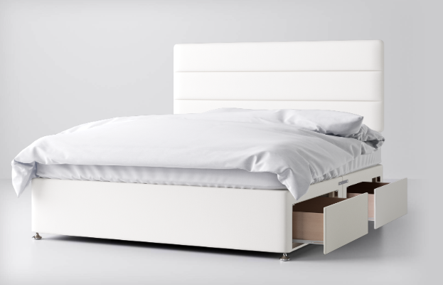 Divan Bed In Multiple Colours with 2 Drawers Same Side