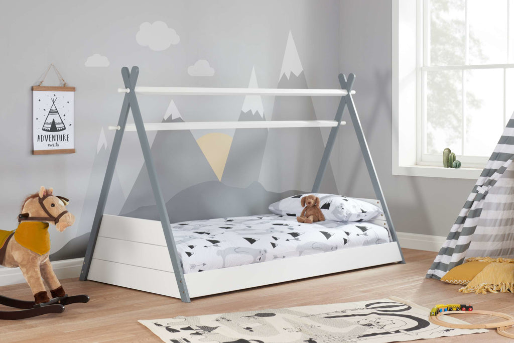 Teepee Bed White & Grey