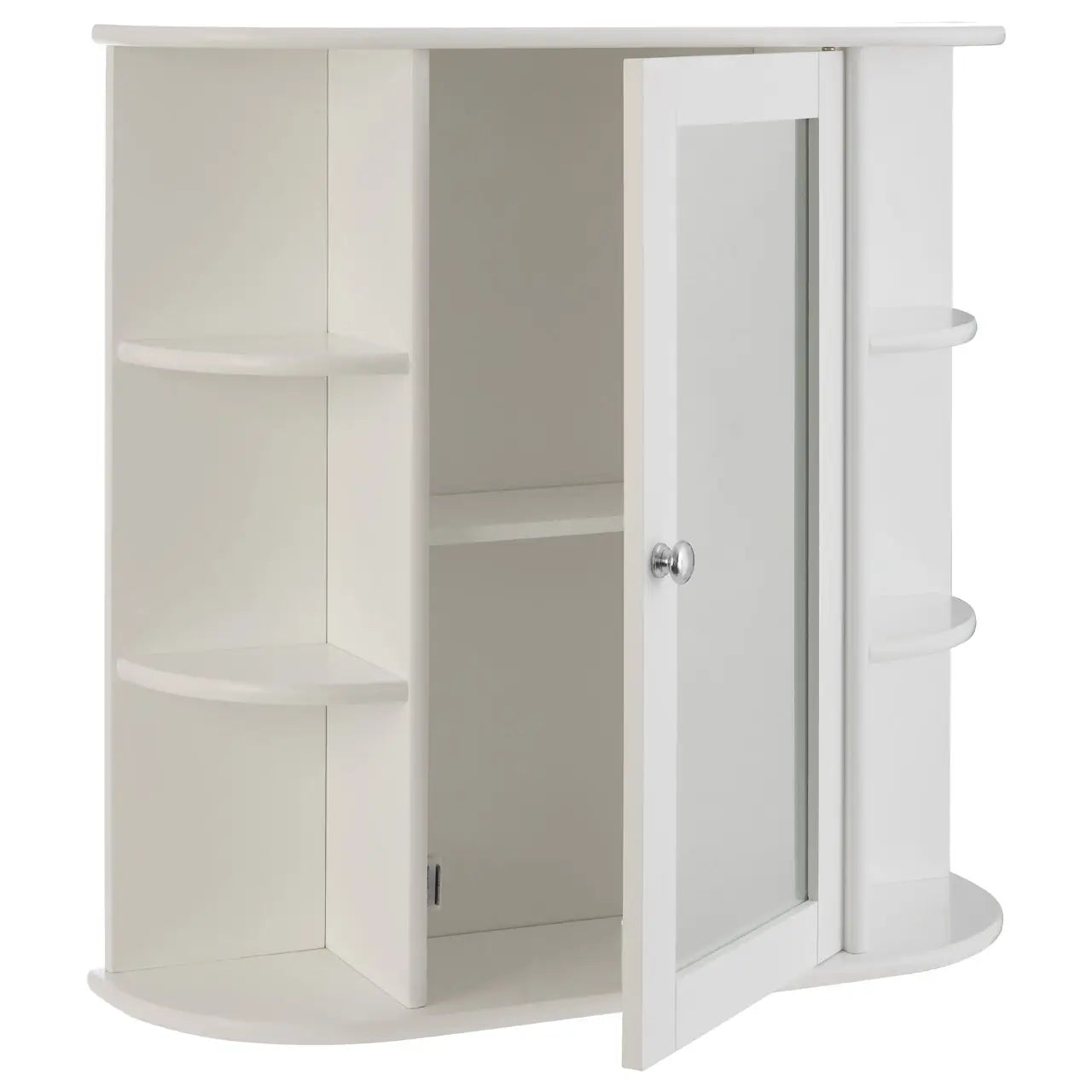 Portland Seven Shelf Mirrored Door Bathroom Cabinet