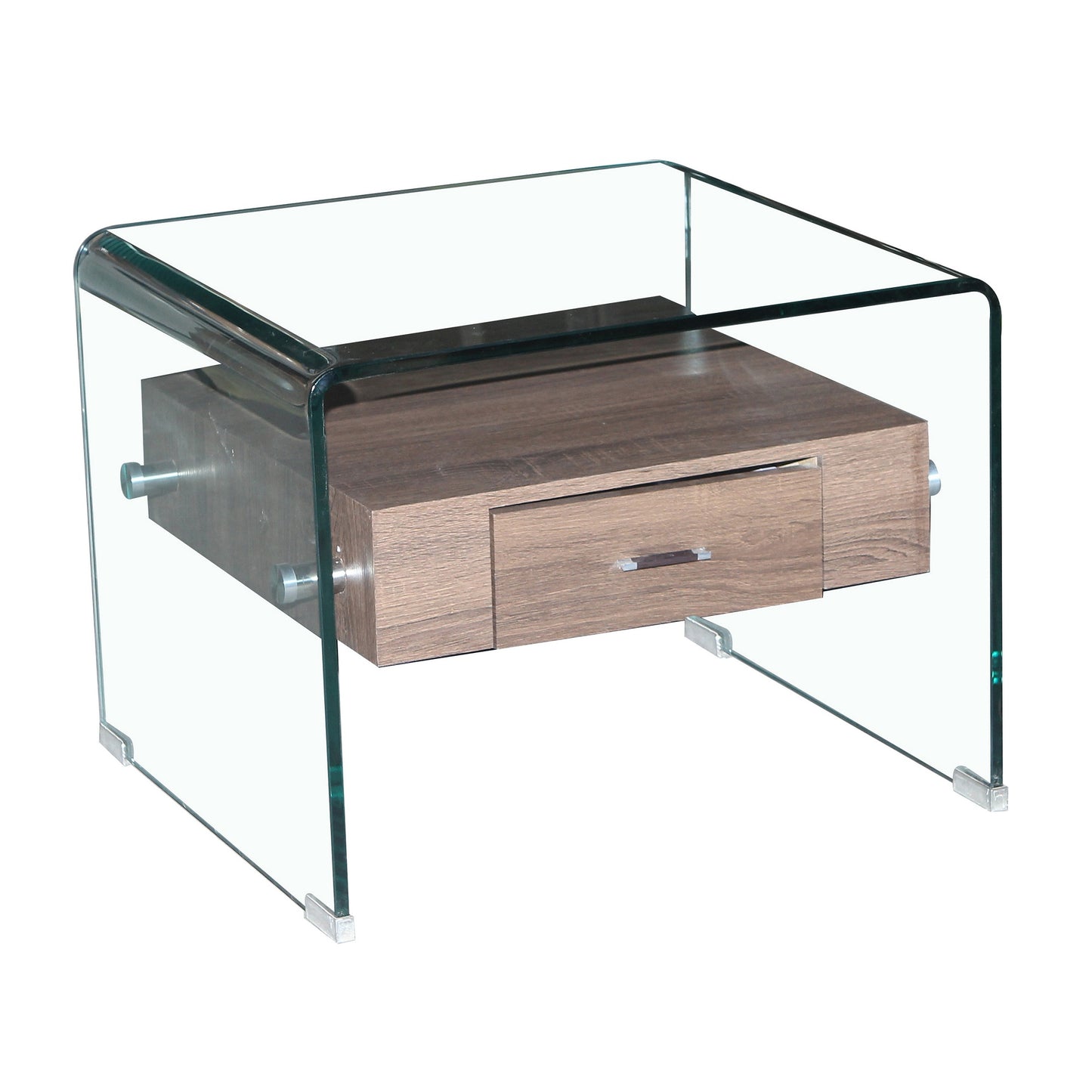 Angola Clear Lamp Table with Drawer