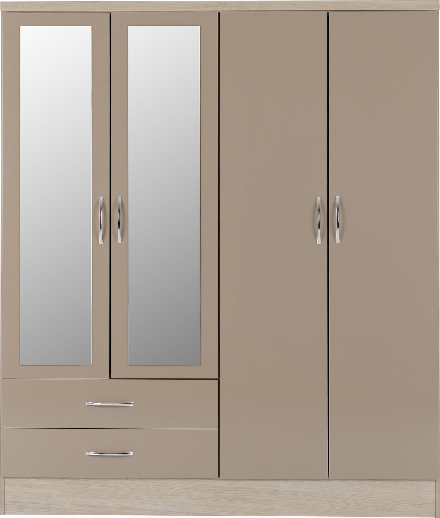 Nevada 4 Door 2 Drawer Wardrobe