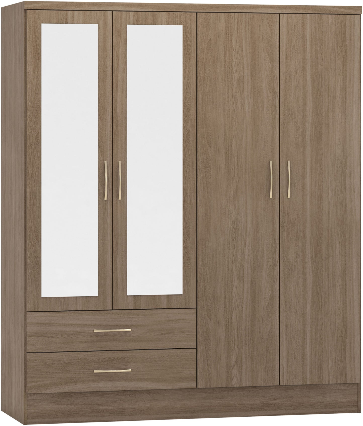 Nevada 4 Door 2 Drawer Wardrobe