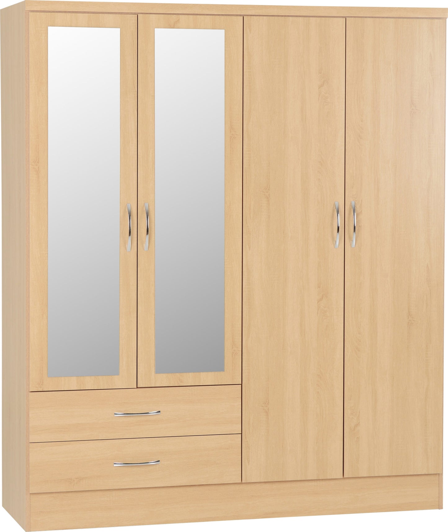 Nevada 4 Door 2 Drawer Wardrobe