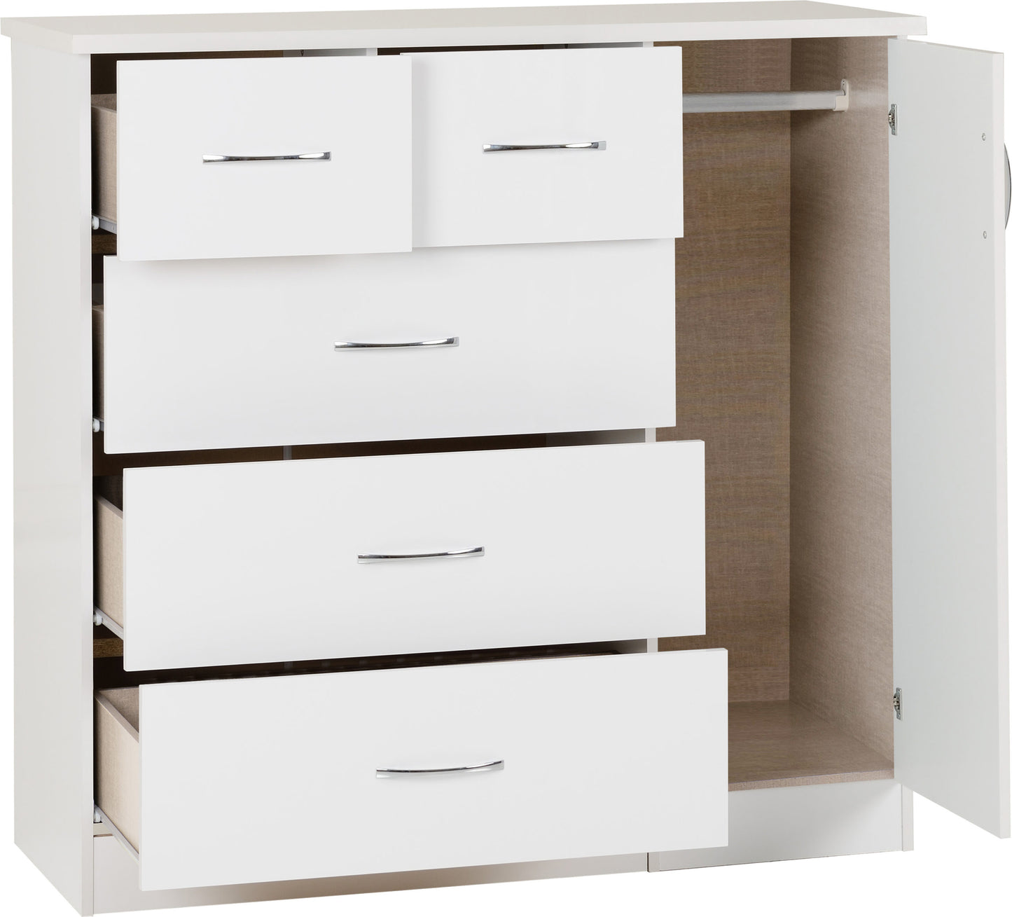 Nevada 5 Drawer Low Wardrobe