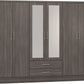 Nevada 6 Door 2 Drawer Mirrored Wardrobe