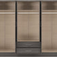 Nevada 6 Door 2 Drawer Mirrored Wardrobe