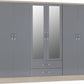 Nevada 6 Door 2 Drawer Mirrored Wardrobe