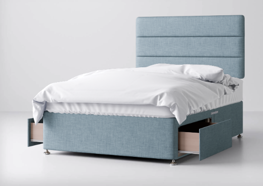 Divan Bed In Multiple Colours with 2 Drawers either Side