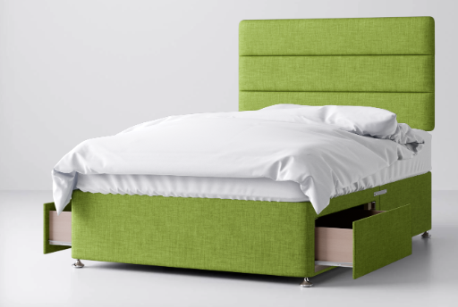 Divan Bed In Multiple Colours with 2 Drawers either Side