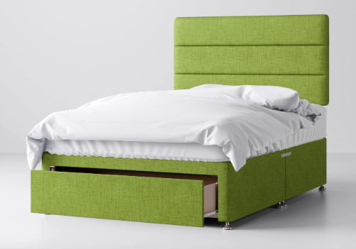 Divan Bed In Multiple Colours with End Drawer