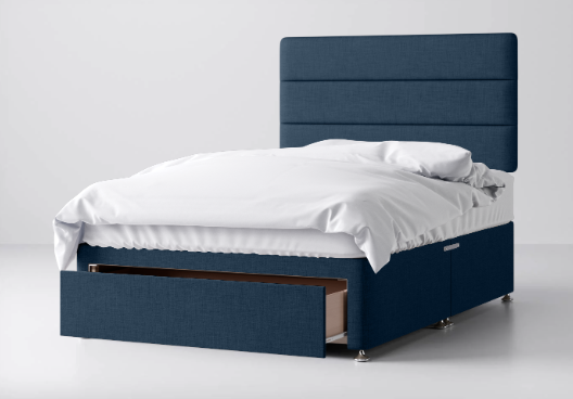 Divan Bed In Multiple Colours with End Drawer