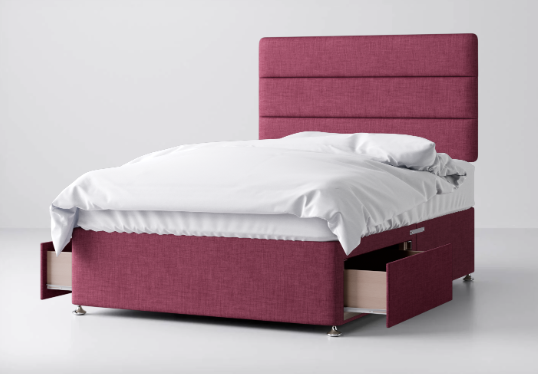 Divan Bed In Multiple Colours with 2 Drawers either Side