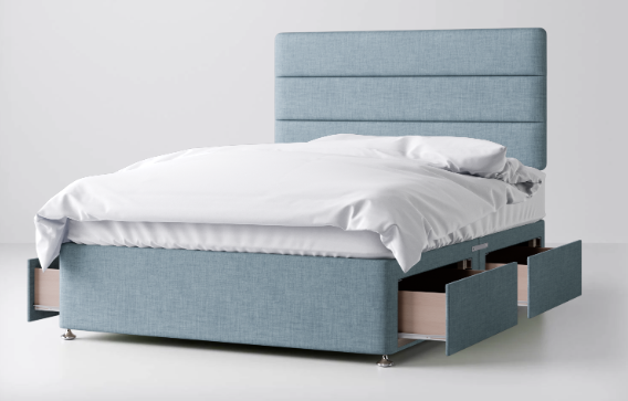 Divan Bed In Multiple Colours with 4 Drawers