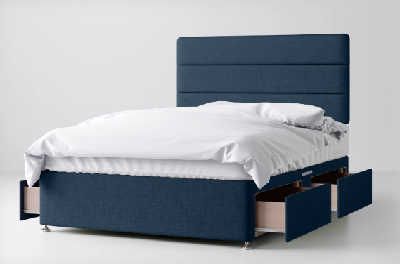 Divan Bed In Multiple Colours with 4 Drawers