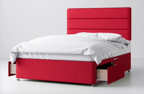 Divan Bed In Multiple Colours with 2 Drawers either Side