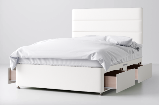 Divan Bed In Multiple Colours with 4 Drawers