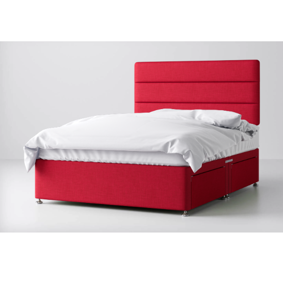 Divan Bed In Multiple Colours with 4 Drawers