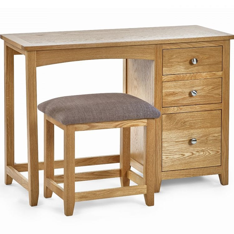 Mallory Single Pedestal Dressing Table with Stool
