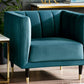 Salma Scalloped Back Chair Armchair in Teal