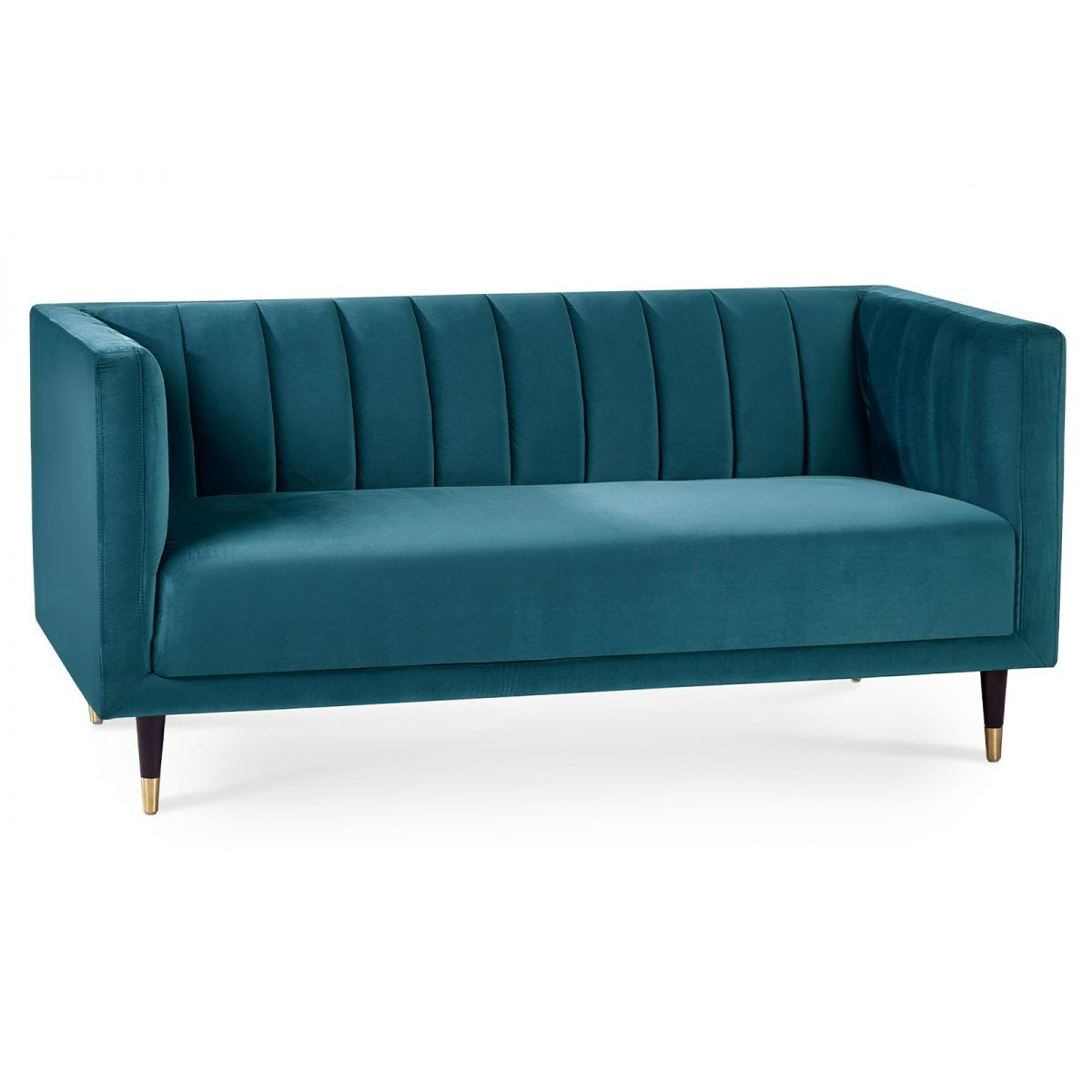 Salma Scalloped Back 2 Seater Sofa in Teal