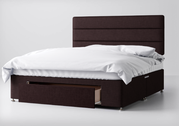 Divan Bed In Multiple Colours with End Drawer